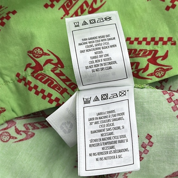 Disney “Pizza Planet” Green button-up Short Sleeve Shirt | Size: S - Picture 6 of 9